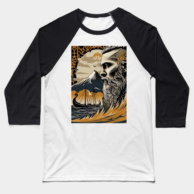 Viking Warrior Baseball T-Shirt by Durro